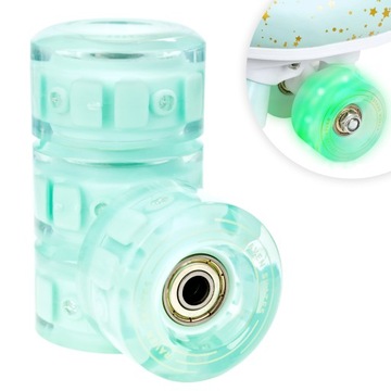 Kółka + Łożyska do wrotek RAVEN Noa Mint LED 4szt