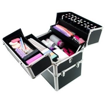 БОЛЬШАЯ XL СТЁГАННАЯ КОСМЕТИЧЕСКАЯ КОРОБКА РОЗОВОЕ ЗОЛОТО ЧЕРНОЕ ЗОЛОТО