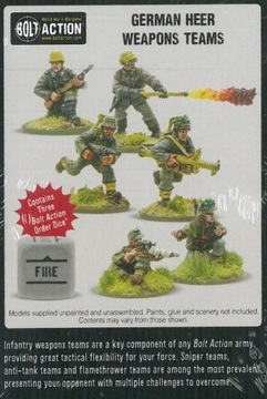 Bolt Action Немецкие команды Heer Weapons времен Второй мировой войны + 3 кубика приказов