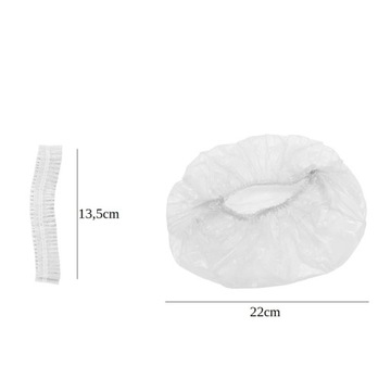 ОДНОРАЗОВАЯ КУПАЛЬНАЯ ШАПКА, ФОЛЬГА, НА РЕЗИНКЕ, ПРОЗРАЧНАЯ 100 шт.