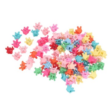 100шт мини-заколки для волос с короной, разноцветные k