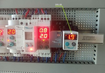 Реле времени многофункциональное DRS-08, светодиодное, 2 контакта, 230В~, T1/T2, TS35