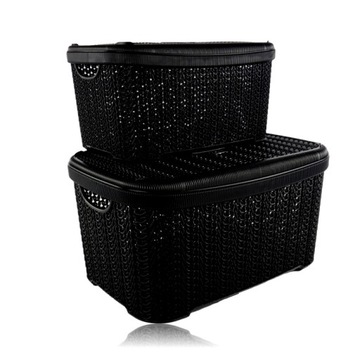 Корзина-органайзер-контейнер ажурная вставка 6л ЧЕРНАЯ