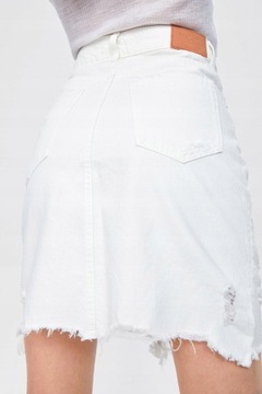 МИНИ-ЮБКА С РАЗРЕЗАМИ, БЕЛЫЕ ДЖИНСЫ ZARA 34