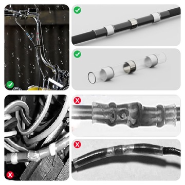 ZŁĄCZKI koszulki TERMOKURCZLIWE Z CYNĄ Koszulka izolacyjna 100szt