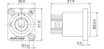 Разъем питанияpeakon power-out powercon Roxtone RAC3MPO серый