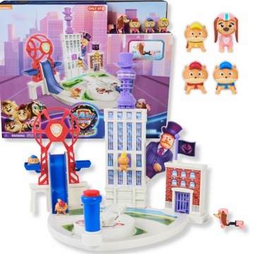DUŻY ZESTAW PSI PATROL MIGHTY MOVIE BAZA MIASTO LIBERTY 4 FIGURKI
