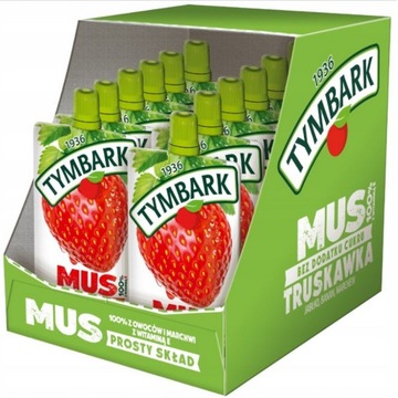 Tymbark Mus dla Dzieci TRUSKAWKA Marchew Banan 12x120g