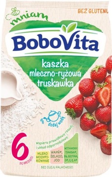 BOBOVITA KASZKA MLECZNO-RYŻOWA TRUSKAWKA PO 6. MIE