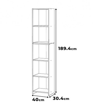 Regał Na Książki Dąb Sonoma 40 CM Segregatory Szafka Słupek Półka Drewniany