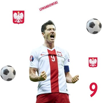 ROBERT LEWANDOWSKI naklejka na ścianę 60 cm