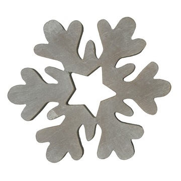 Drewniana zawieszka śnieżynka 22 cm ozdoba figurka świąteczna do stroików