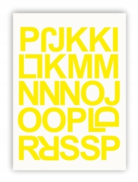 Самоклеящиеся буквы с буквами и цифрами желтого цвета 100 мм.