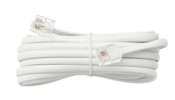 Kabel Przewód telefoniczny 2x RJ11 6p4c 25m biały