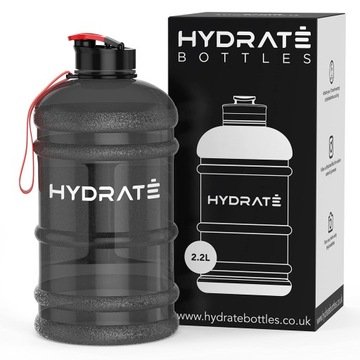 BUTELKA HYDRATE XL 2,2L NA WODĘ TRENING SIŁOWNIA BIDON DO PICIA WODY CZARNA