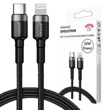 Feegar KABEL USB-C LIGHTNING do iPhone iPad PD 20W