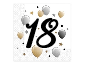 Серветки паперові BALLOONS - 18 день народження 33x33 см 20 шт. - PROCOS