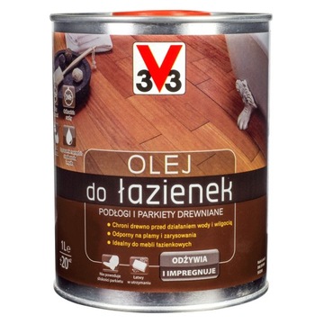 V33 Olej Do Łazienek Podłogi Bezbarwny Mat 1L