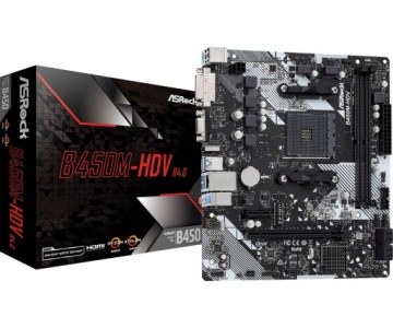 Материнская плата ASRock B450M Micro ATX Socket AM4 для AMD Ryzen USB3 M.2 NVMe