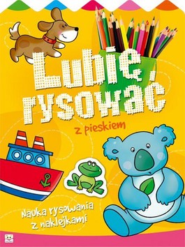 Lubię rysować z pieskiem nauka rysowania naklejki