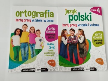 KARTY PRACY x2 J. Polski klasa 4 + Ortografia 2-3