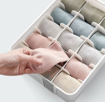 КОРОБКА-КОНТЕЙНЕР ДЛЯ ОДЕЖДЫ НОСКИ ТРУСЫ Бюстгальтер БЕЛЫЙ НАБОР 3 ШТ.