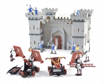 ŚREDNIOWIECZNY ZAMEK RYCERZE FIGURKI MODEL FORT