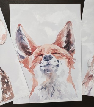 Набор из 3 постеров 30х40 см Лесные животные Сафари Дикие