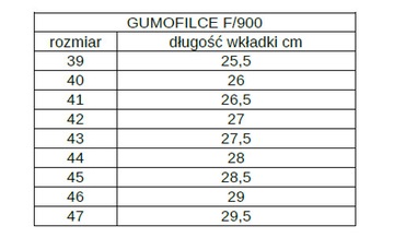 GUMOFILCE PVC OCIEPLANE buty POLSKIE KALOSZE ROBOCZE F/900 r. 42