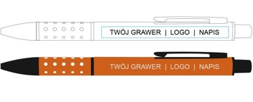 DŁUGOPIS REKLAMOWY Z TWOIM WŁASNYM GRAWEREM LOGO POMARAŃCZOWY ZESTAW 1SZT