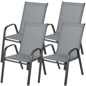 4x УДОБНЫЙ ПРОЧНЫЙ САДОВЫЙ СТУЛ, МЕТАЛЛИЧЕСКИЙ СТУЛ ДЛЯ БАЛКОНА, БАЛКОННАЯ МЕБЕЛЬ