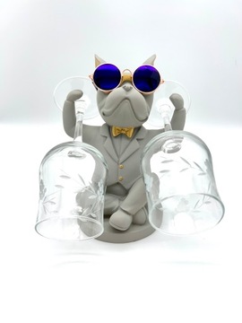 Винный стеклянный стенд бульдог II бежевый