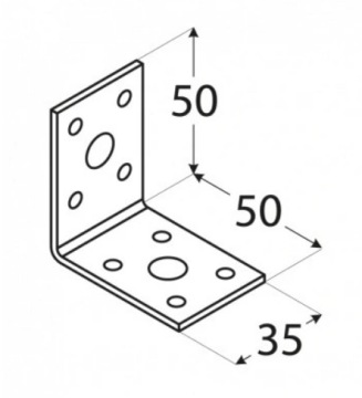 KL1 УГОЛ СТОЛЯРНЫЙ СОЕДИНИТЕЛЬНЫЙ 50x50x35 10 шт.
