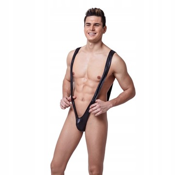 Męska Bielizna Body Vinyl Latex Borat Kostium Nowa