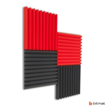 Битмат, звукоизоляционная пена, акустические панели, мягкие губки, полиуретан, клин.