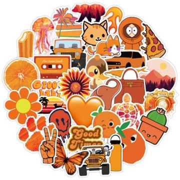 СТИКЕР-БОМБА НАКЛЕЙКИ ДЛЯ НОУТБУКА МИКС ОРАНЖЕВЫЙ