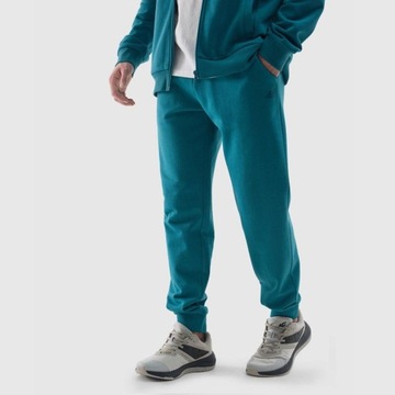 SPODNIE DRESOWE MĘSKIE 4F DRESY SPORTOWE JOGGERY BAWEŁNA WYGODNE SS24M603