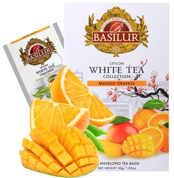 Basilur MANGO ORANGE biała herbata POMARAŃCZA Ceylon - 20 TOREBEK