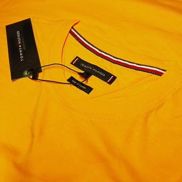 T-shirt męski żółty TOMMY HILFIGER klasyk L