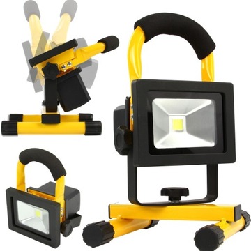 LAMPA ROBOCZA LED HALOGEN AKUMULATOROWY BUDOWLANY