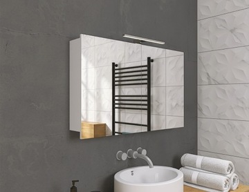 ШКАФ ДЛЯ ВАННОЙ С ЗЕРКАЛОМ ЗЕРКАЛЬНЫЙ ШКАФ СО СВЕТОДИОДНОЙ ПОДСВЕТКОЙ 100 см