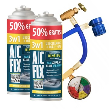 Герметик для кондиционера R12/R134a 3в1 Новая банка +50%
