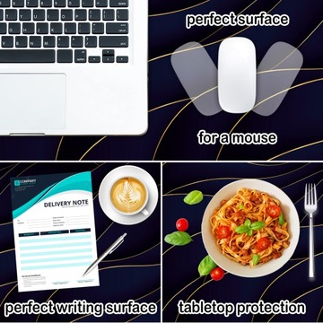 Защитный коврик для стола, элегантные синие волны.