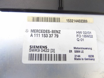 JEDNOTKA ŘÍZENÍ MERCEDES SLK R170 2.0 K A1111533779