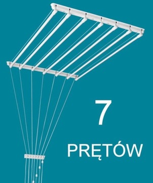 SUSZARKA SUFITOWA MARS ŁAZIENKOWA 7-Prętów dł100cm