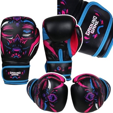 Damskie rękawice bokserskie Ground Game La Muerta r. 16oz