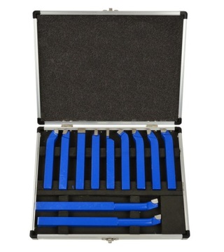 Komplet noży tokarskich 12x12mm etui 11szt