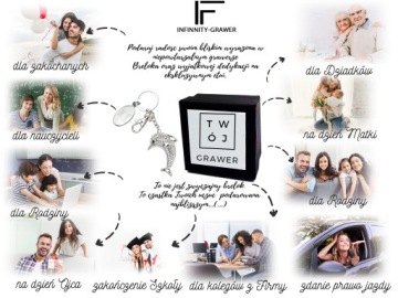 Металлический брелок «Дельфин» для ключей с гравировкой + ЧЕХОЛ