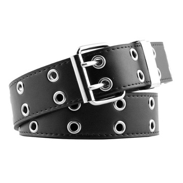 Women Men Black Belt Punk Bullet Stud Rivet Faux Leather Belt Hip Hop