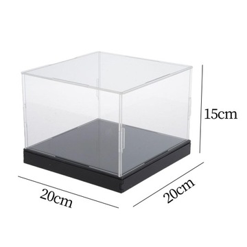 Прозрачная акриловая витрина для установки на столешницу, размеры: 20 см х 20 см х 15 см.